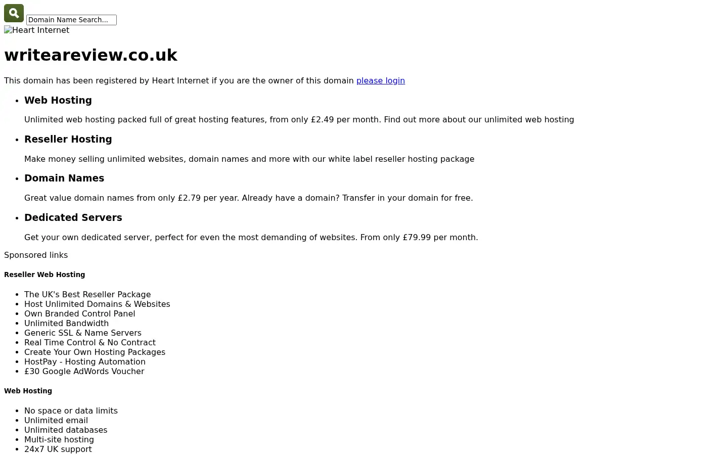 Screenshot of writeareview.co.uk