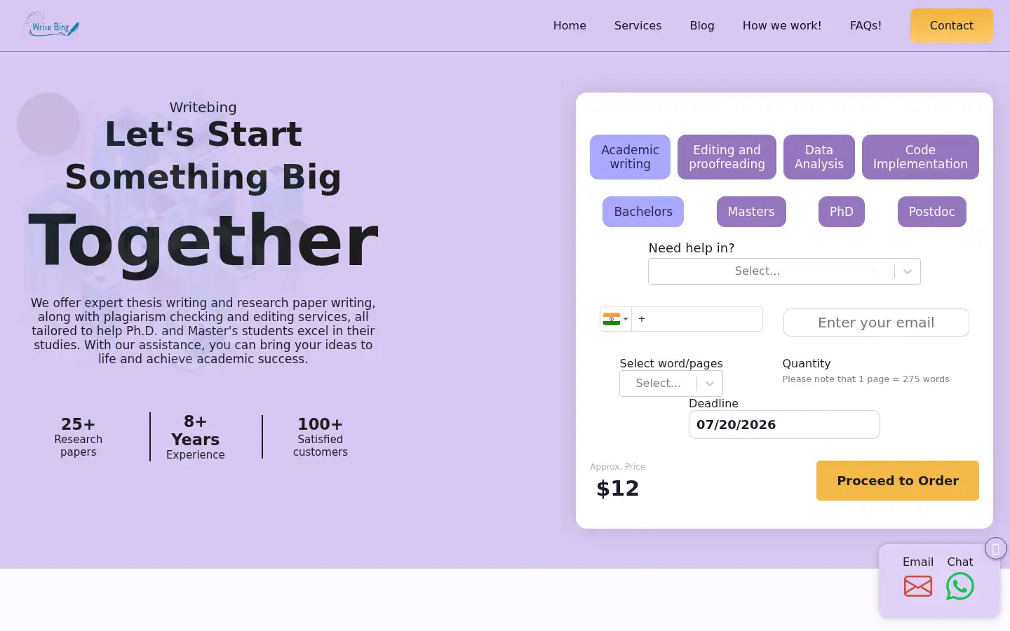 Screenshot of writebing.com