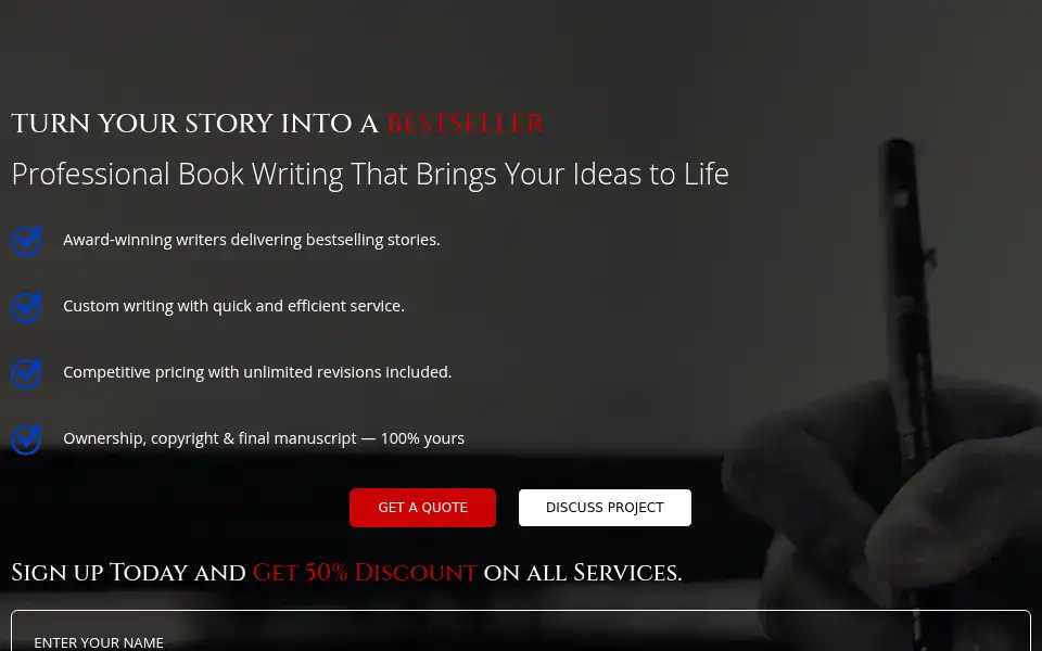 Screenshot of writersinusa.com