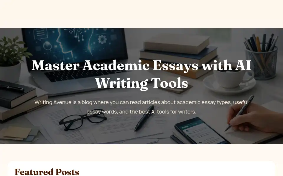 Screenshot of writingavenue.com