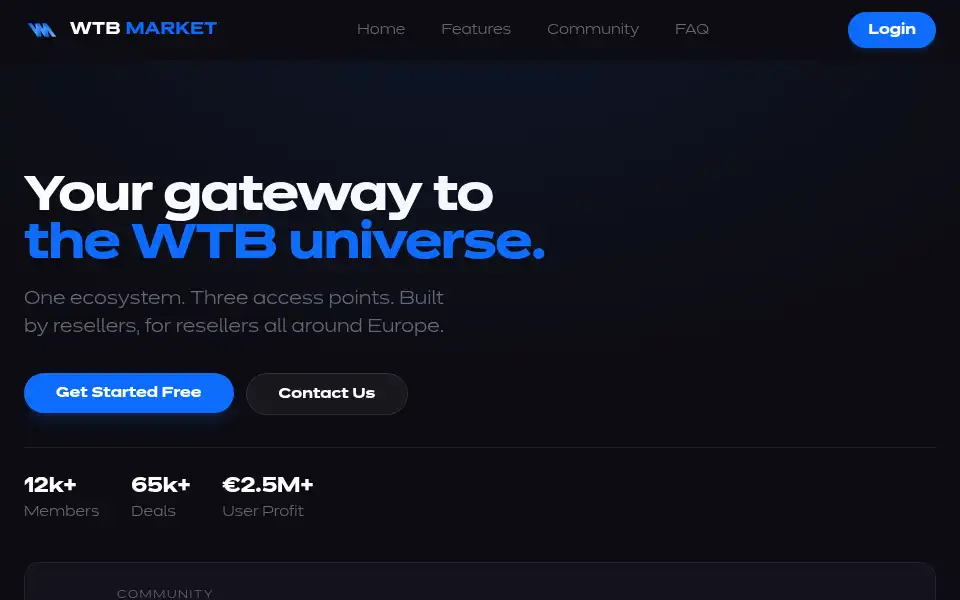 Screenshot of wtbmarket.eu