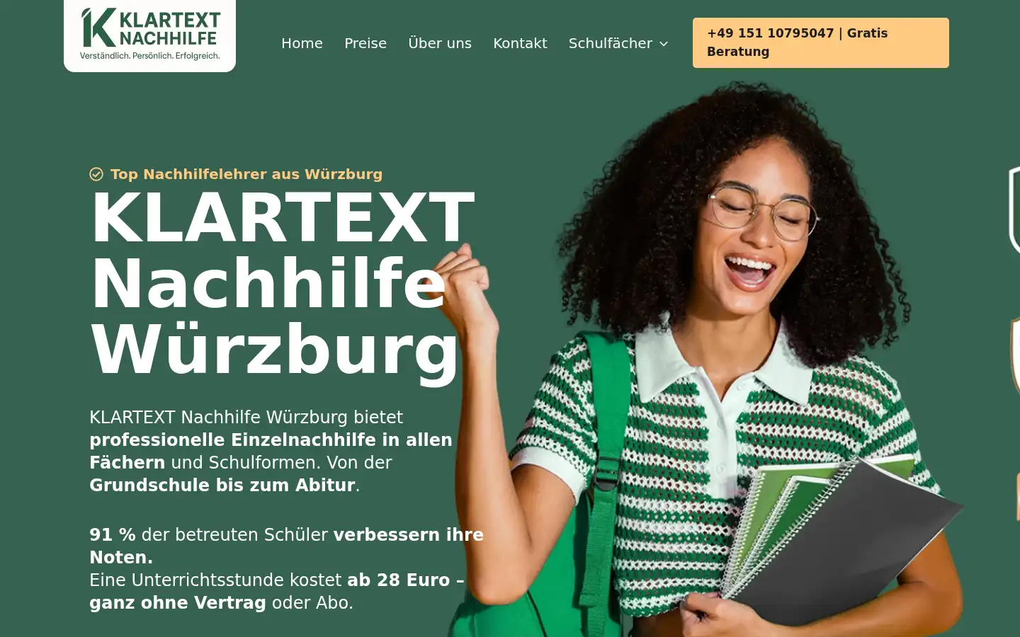 Screenshot of wuerzburg-nachhilfe.de