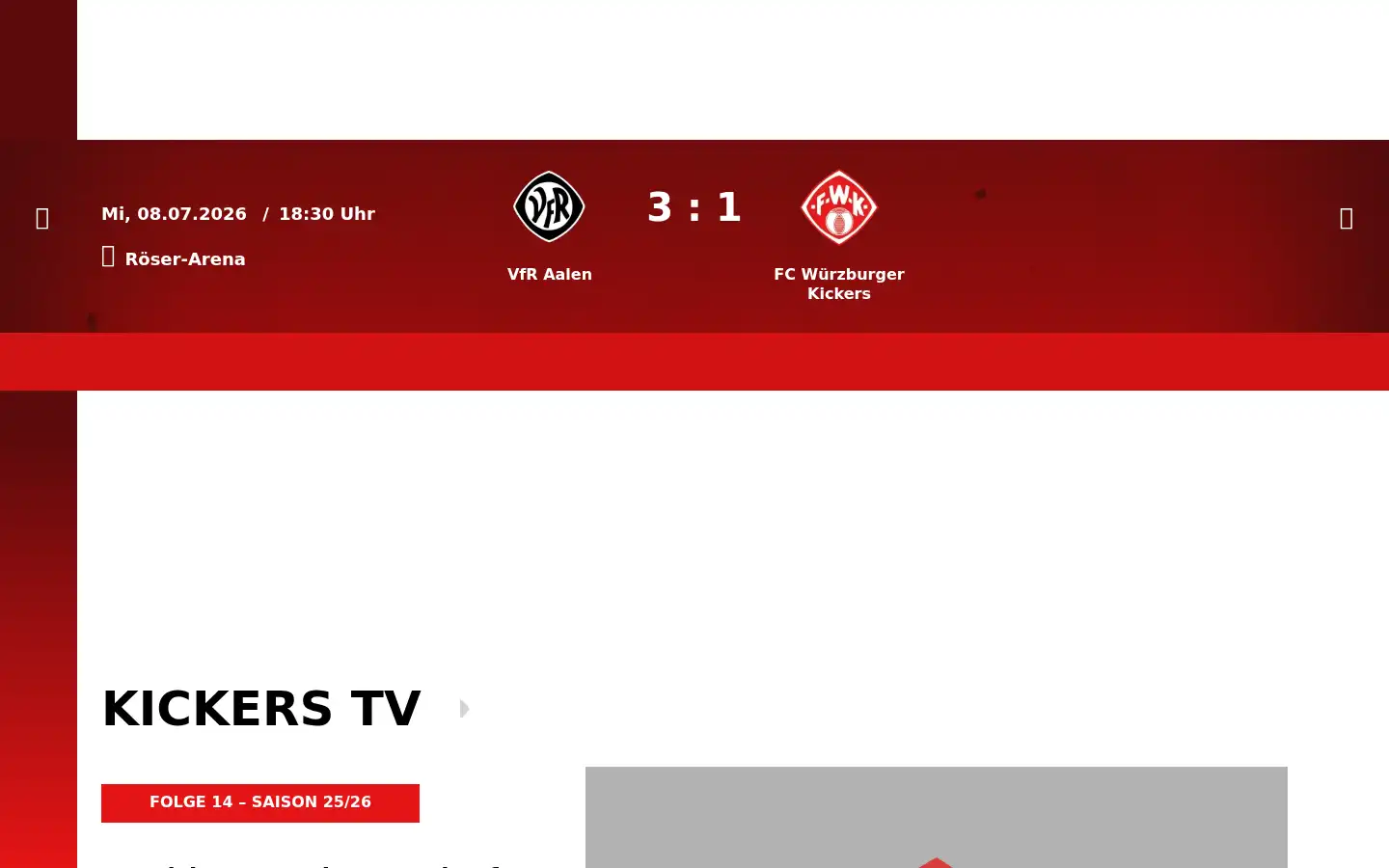 Screenshot of wuerzburger-kickers.de