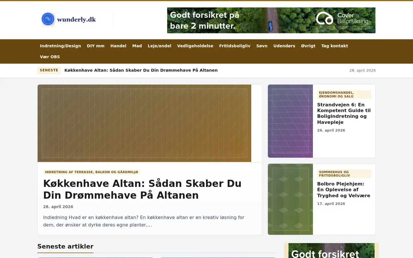 Screenshot of wunderly.dk