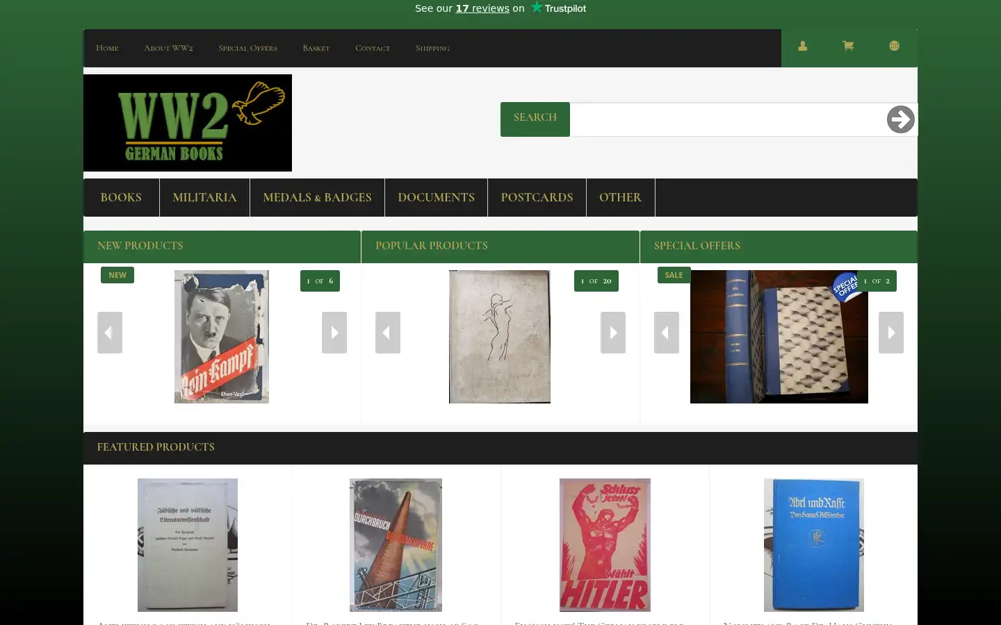 Screenshot of ww2germanbooks.com