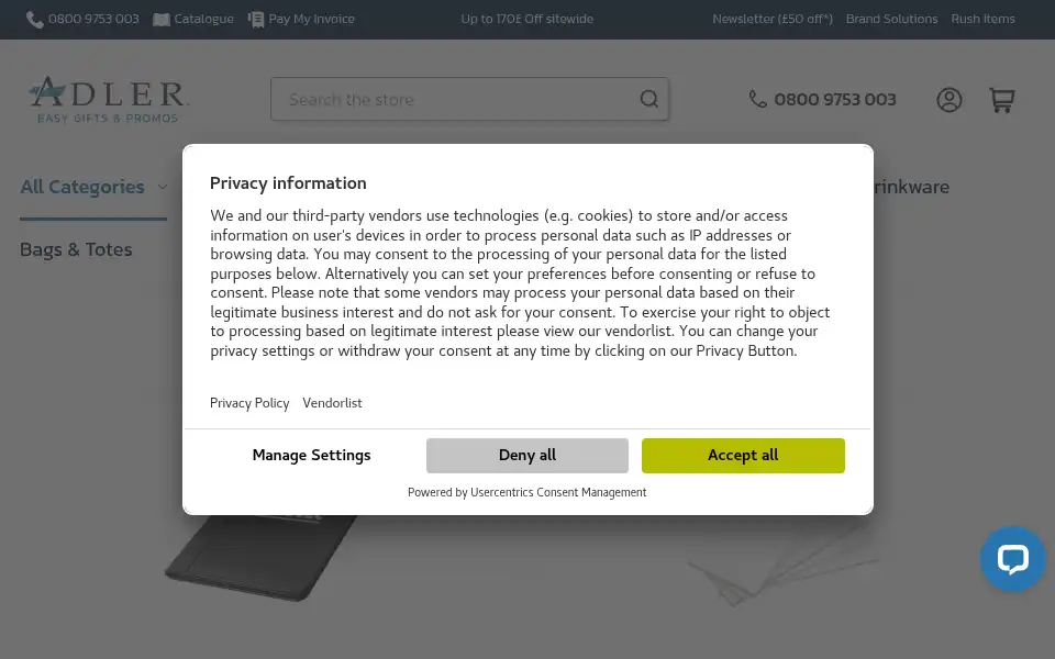 Screenshot of www1.adler.co.uk