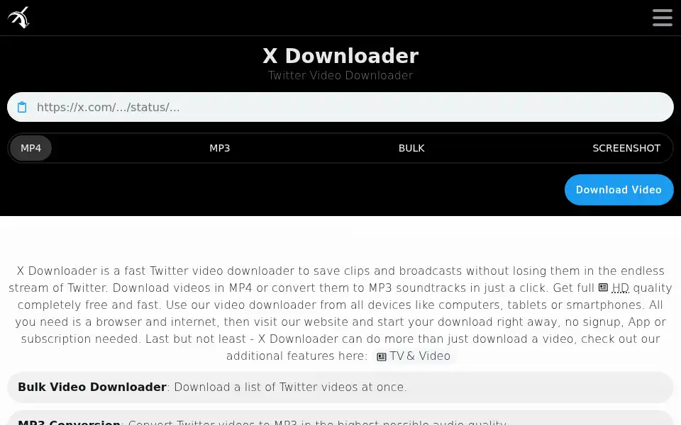Screenshot of x-downloader.com