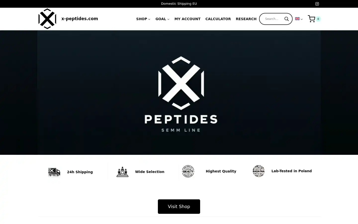 Screenshot of x-peptides.com