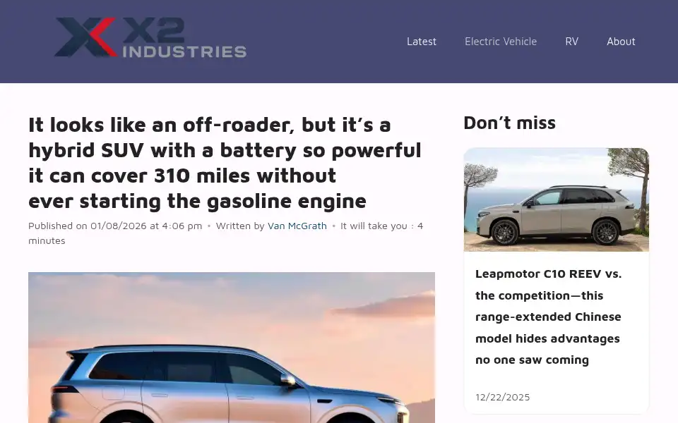 Screenshot of x2industries.com