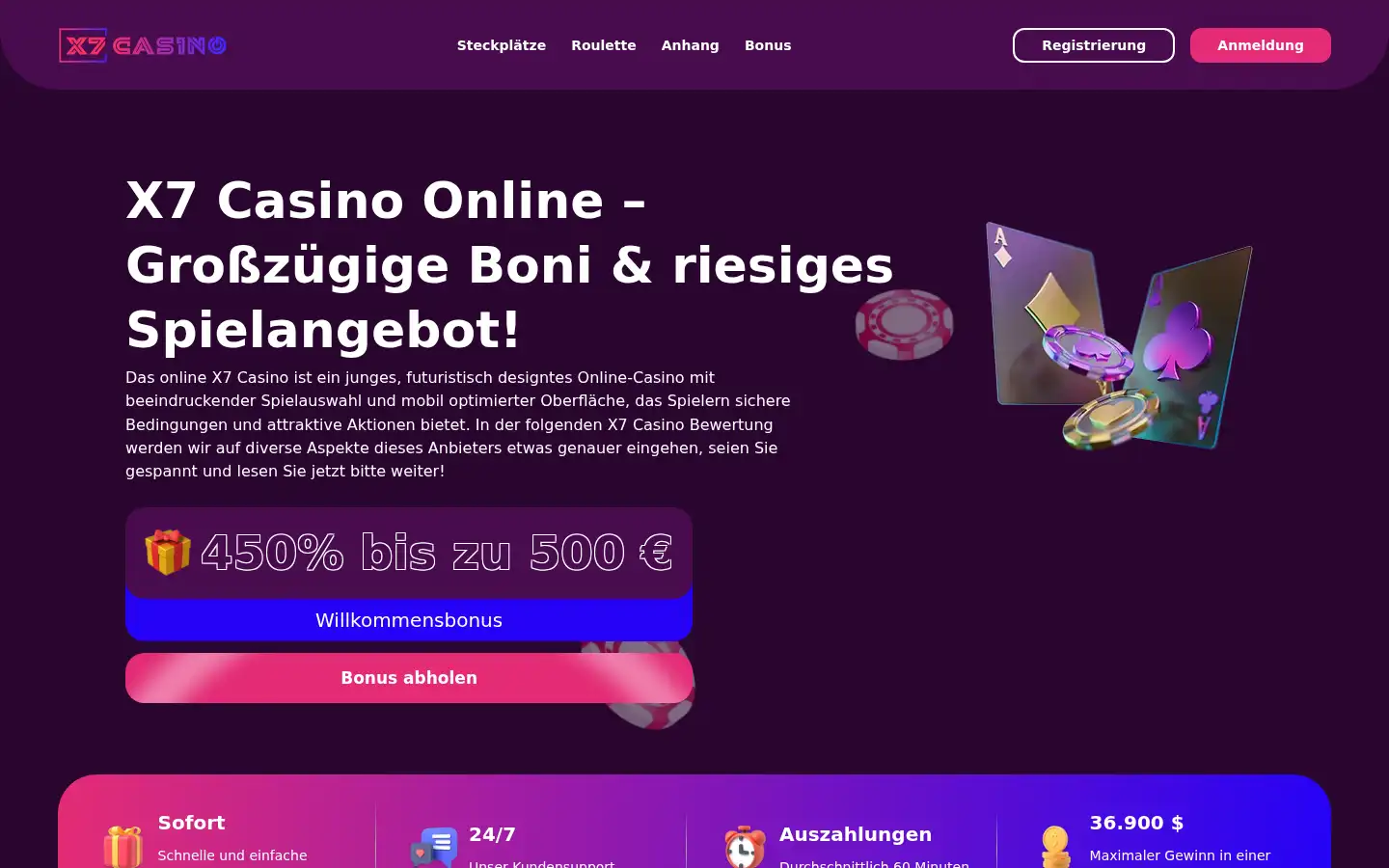 Screenshot of x7-casino.com.de