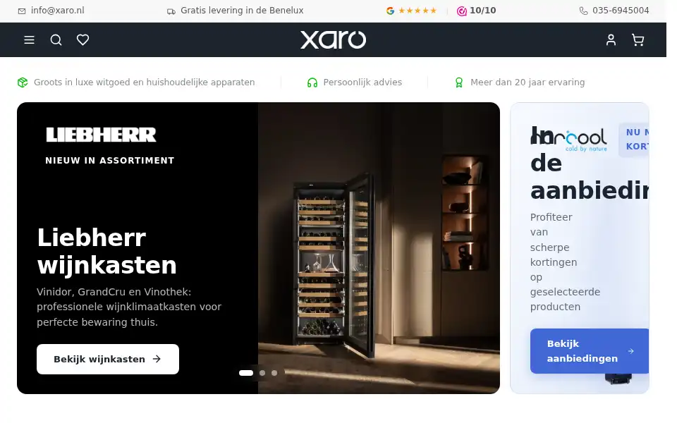 Screenshot of xaro.nl