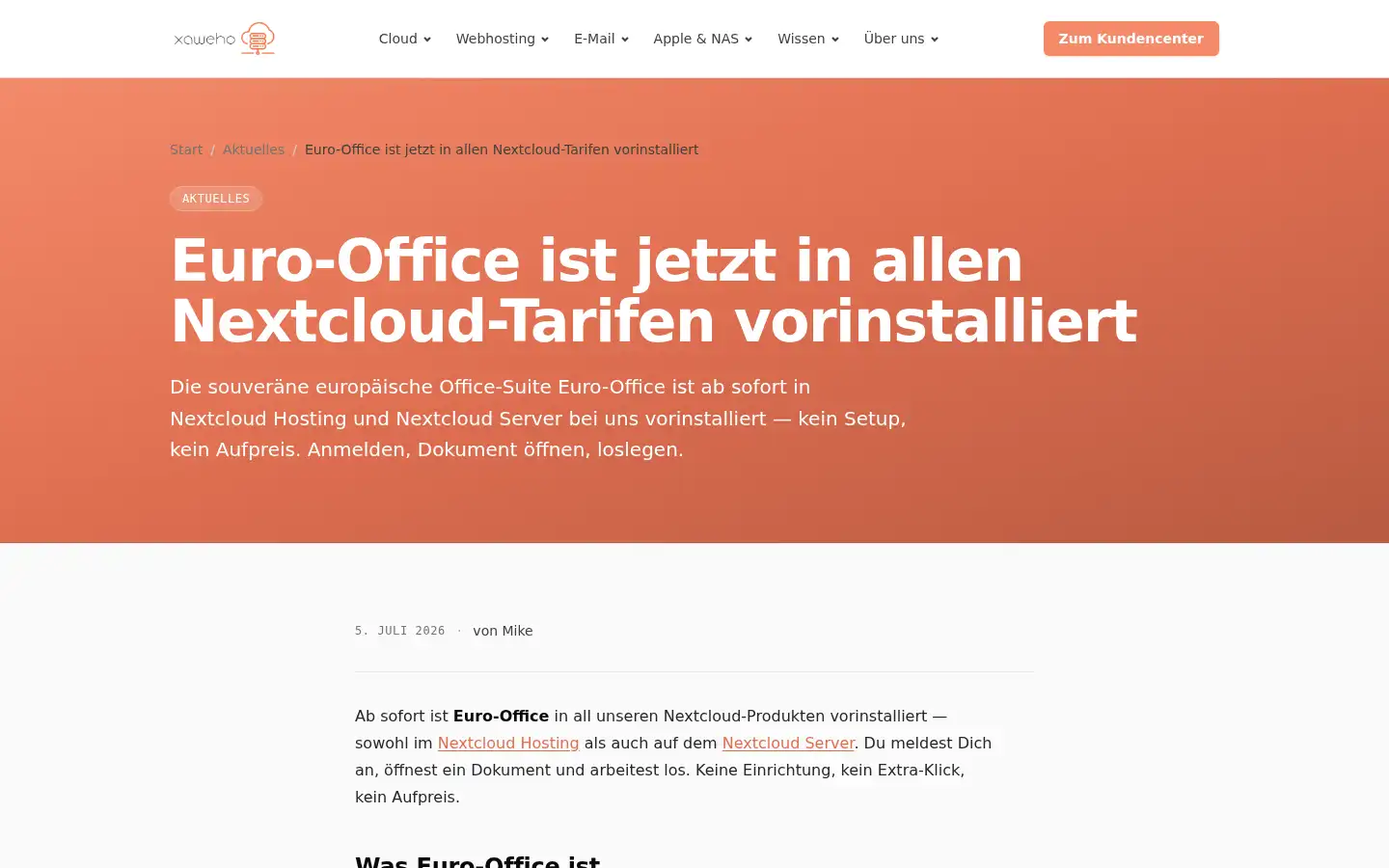 Screenshot of xaweho.de