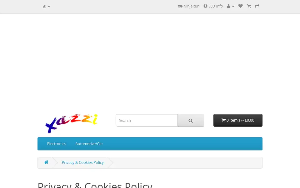 Screenshot of xazzi.co.uk