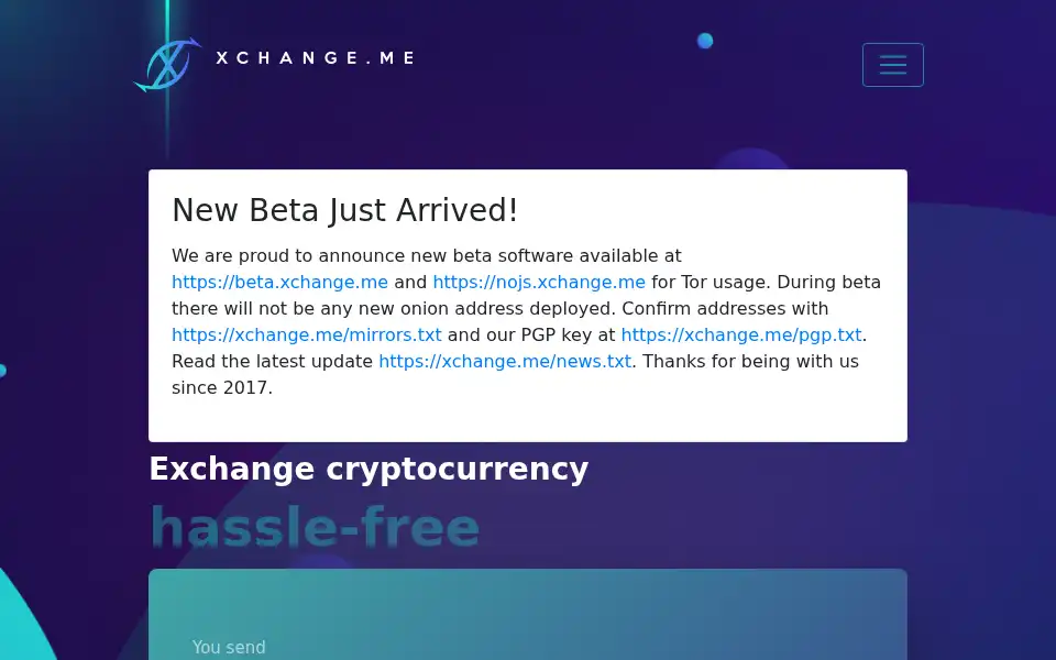 Screenshot of xchange.me