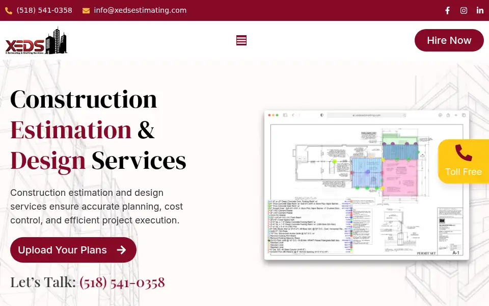 Screenshot of xedsestimating.com