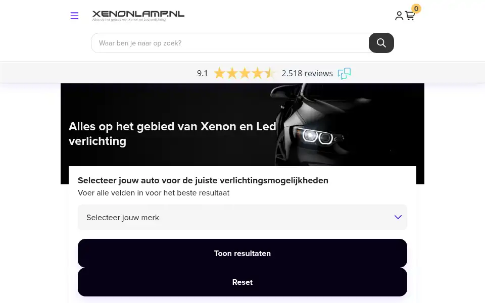 Screenshot of xenonlamp.nl