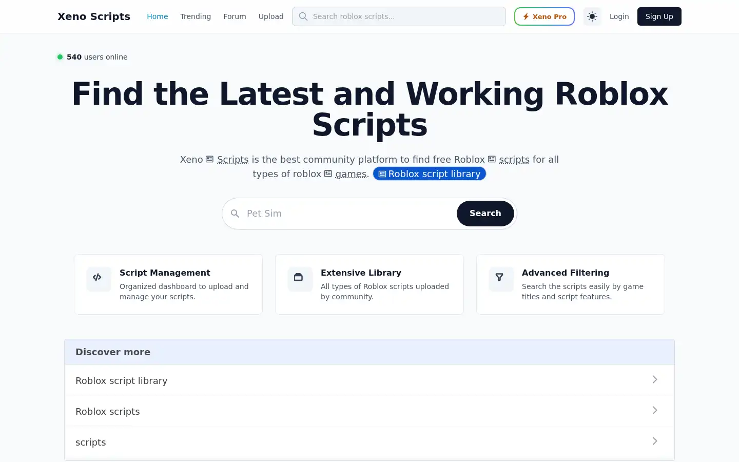 Screenshot of xenoscripts.com