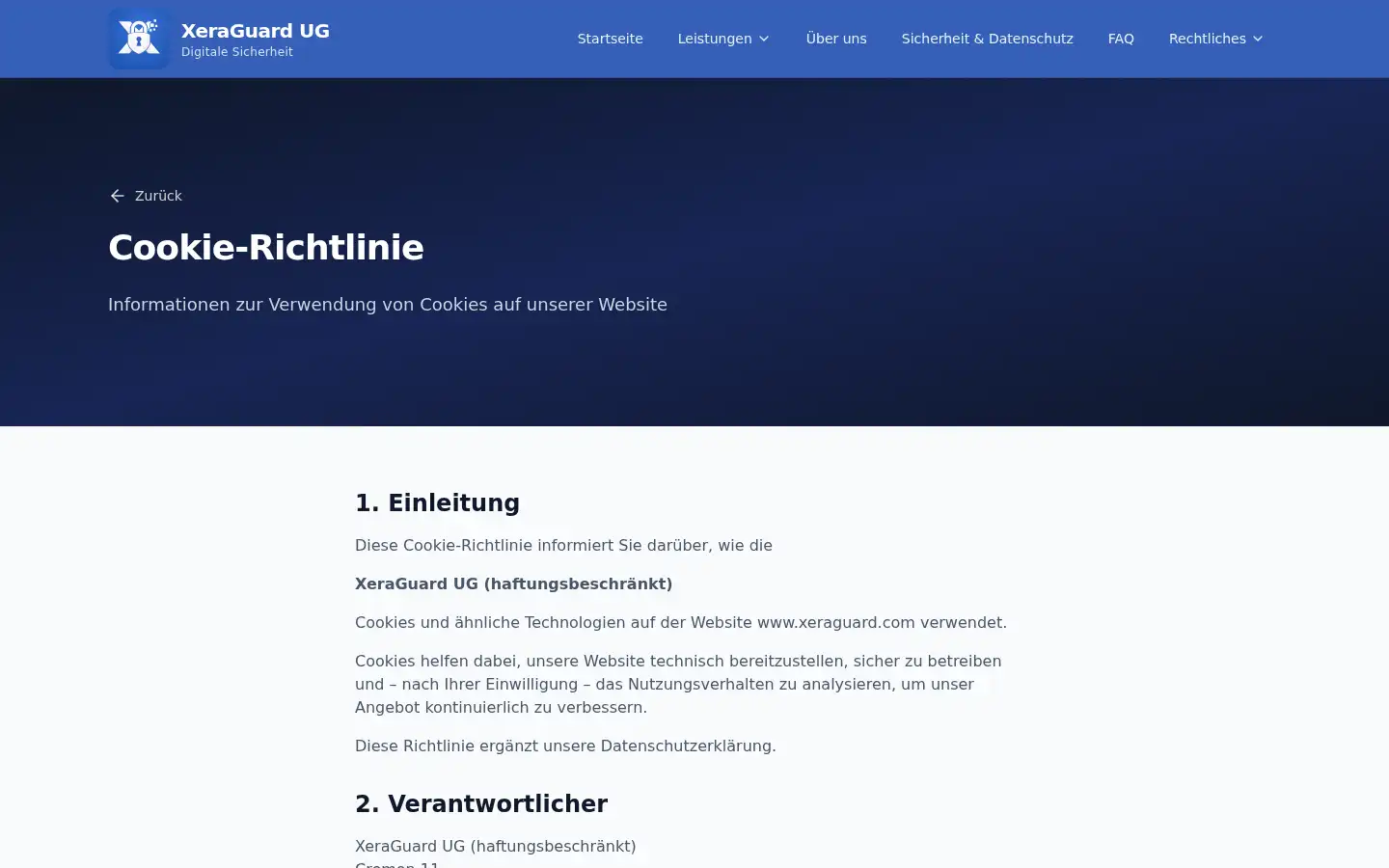 Screenshot of xeraguard.com