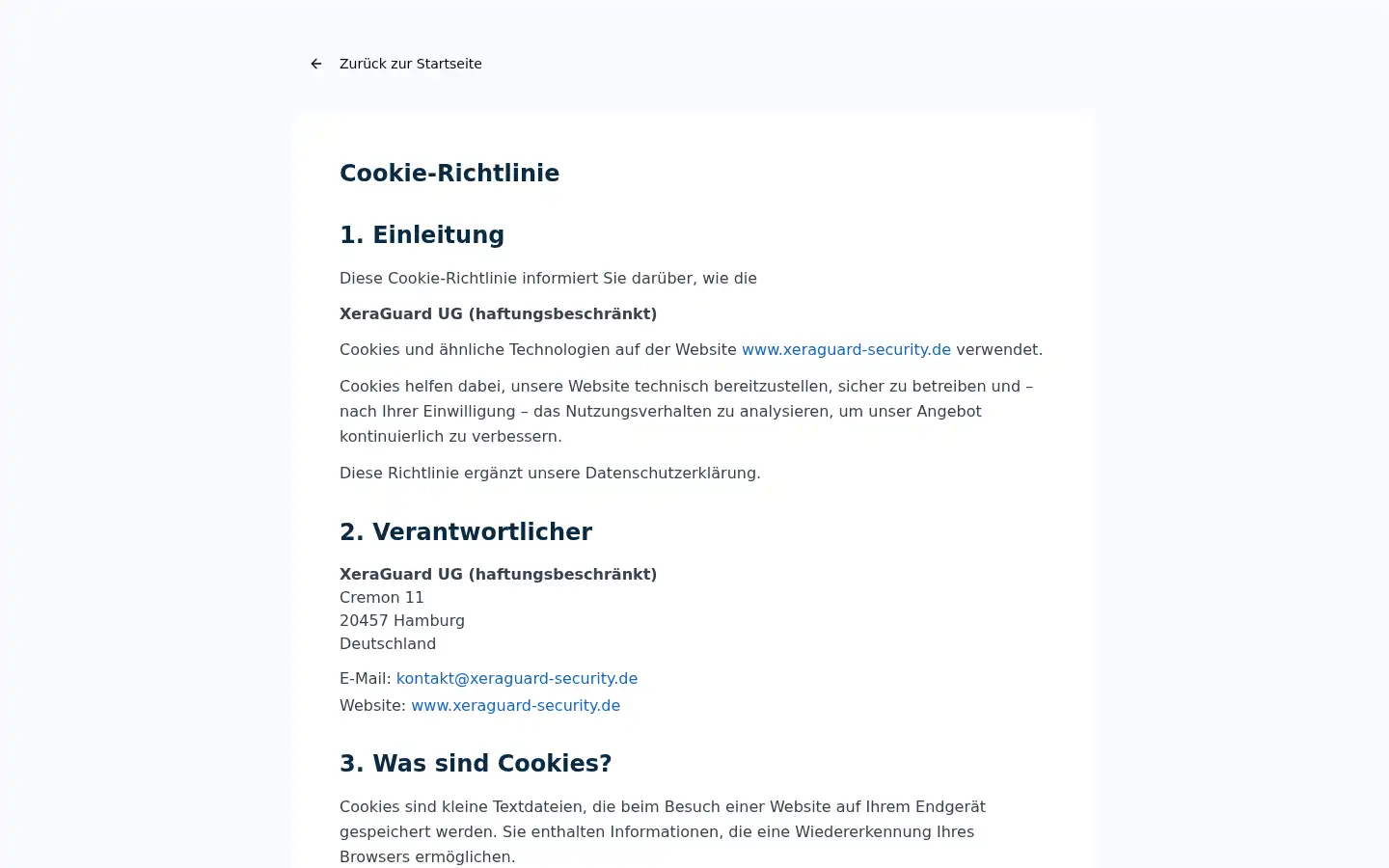 Screenshot of xeraguard-security.de