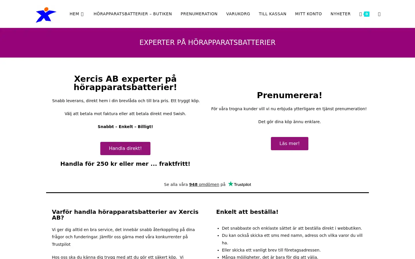 Screenshot of xercis.se