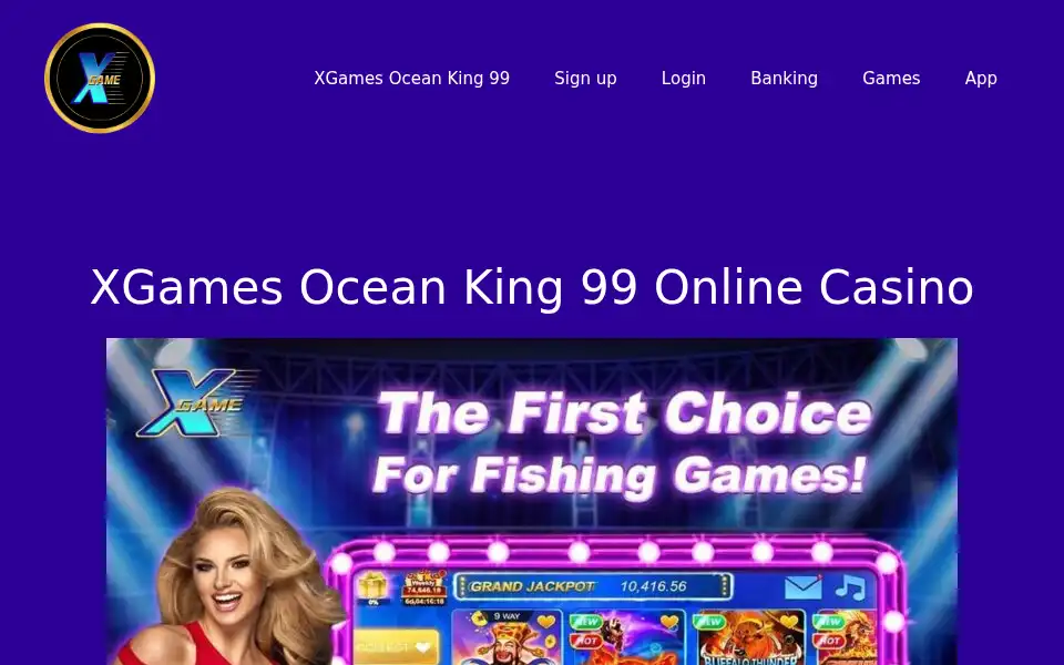 Screenshot of xgamesoceanking99.com
