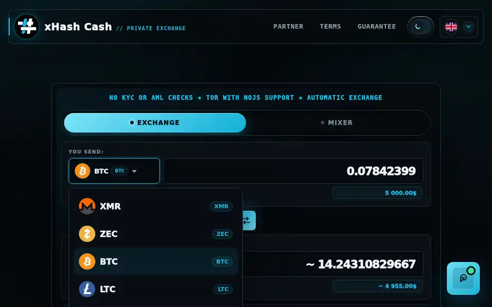 Screenshot of xhash.cash