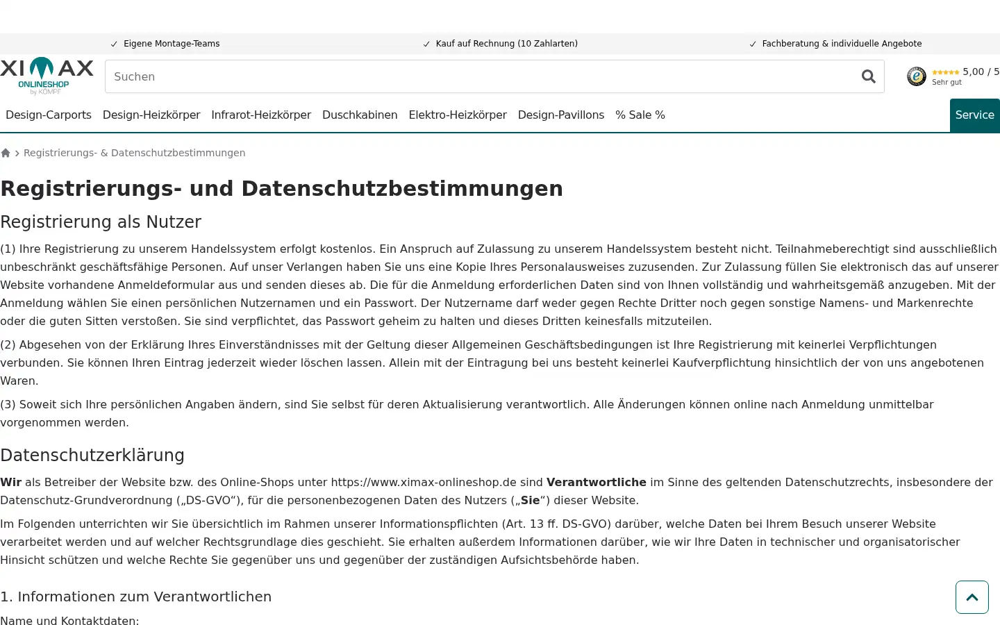Screenshot of ximax-onlineshop.de