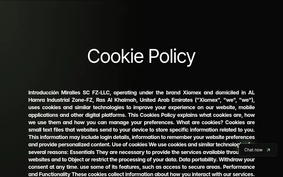 Screenshot of xiomex.com