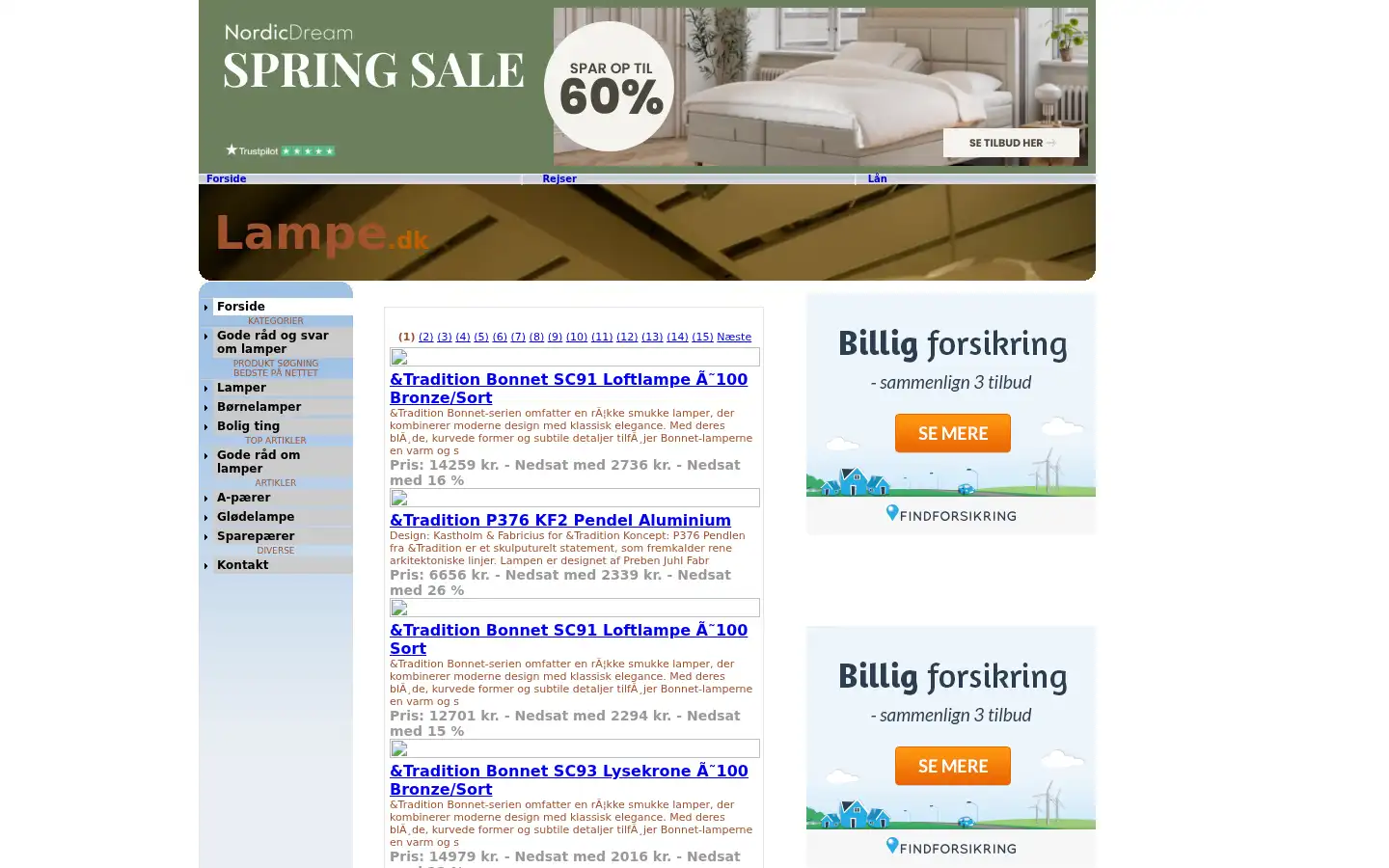 Screenshot of xl.lampe.dk