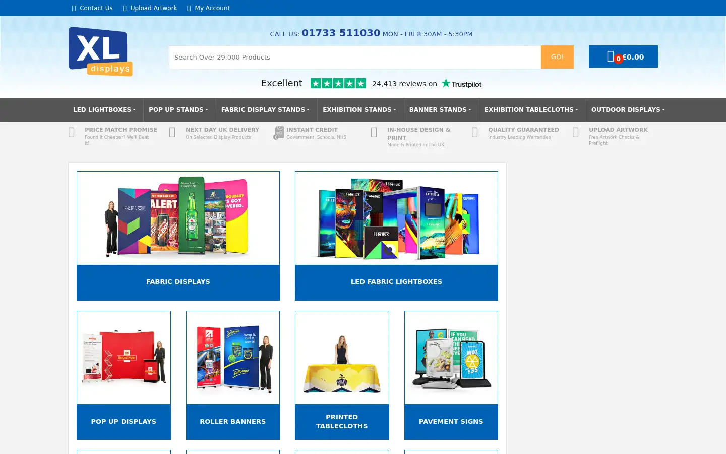 Screenshot of xldisplays.co.uk