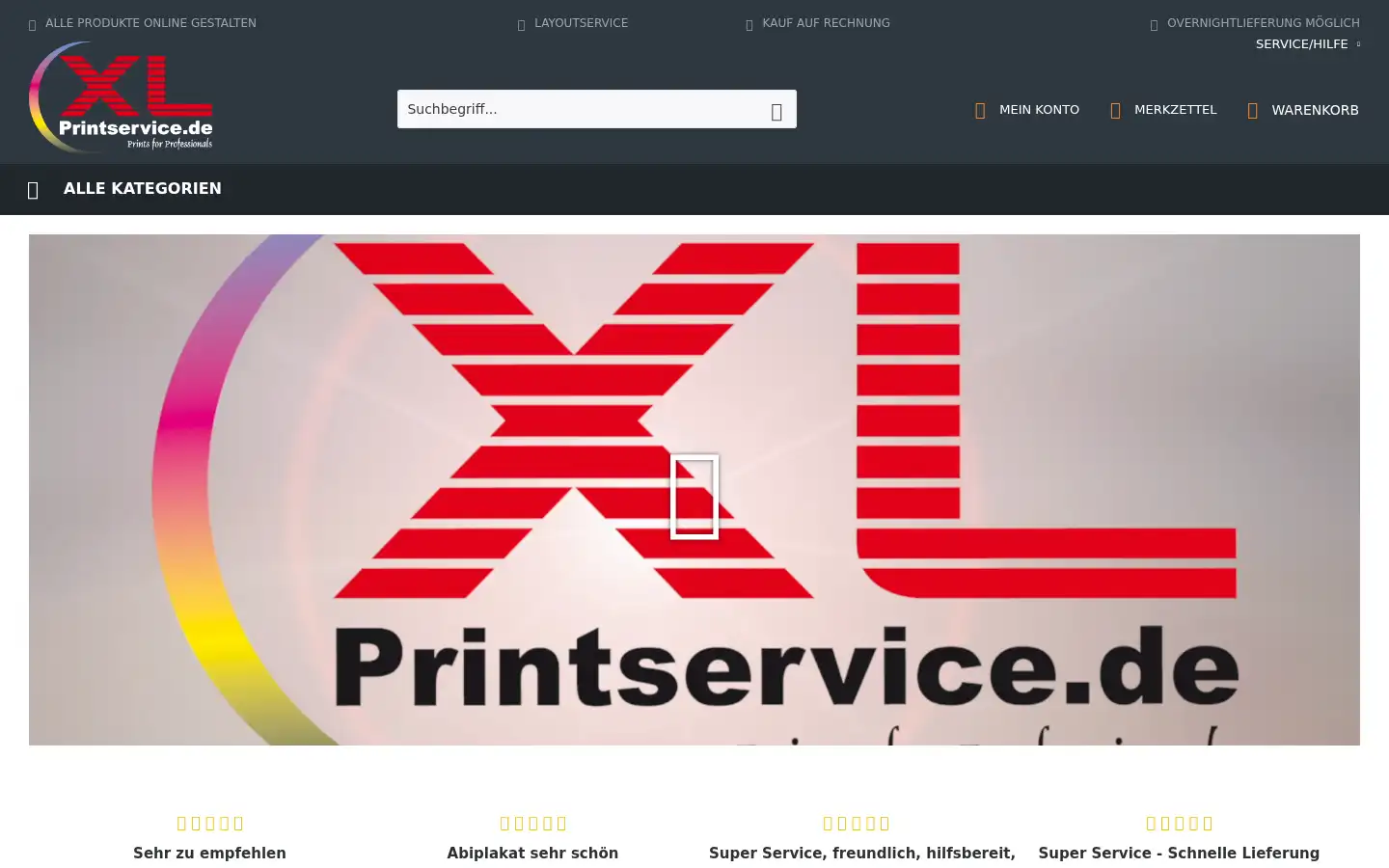 Screenshot of xlprintservice.de