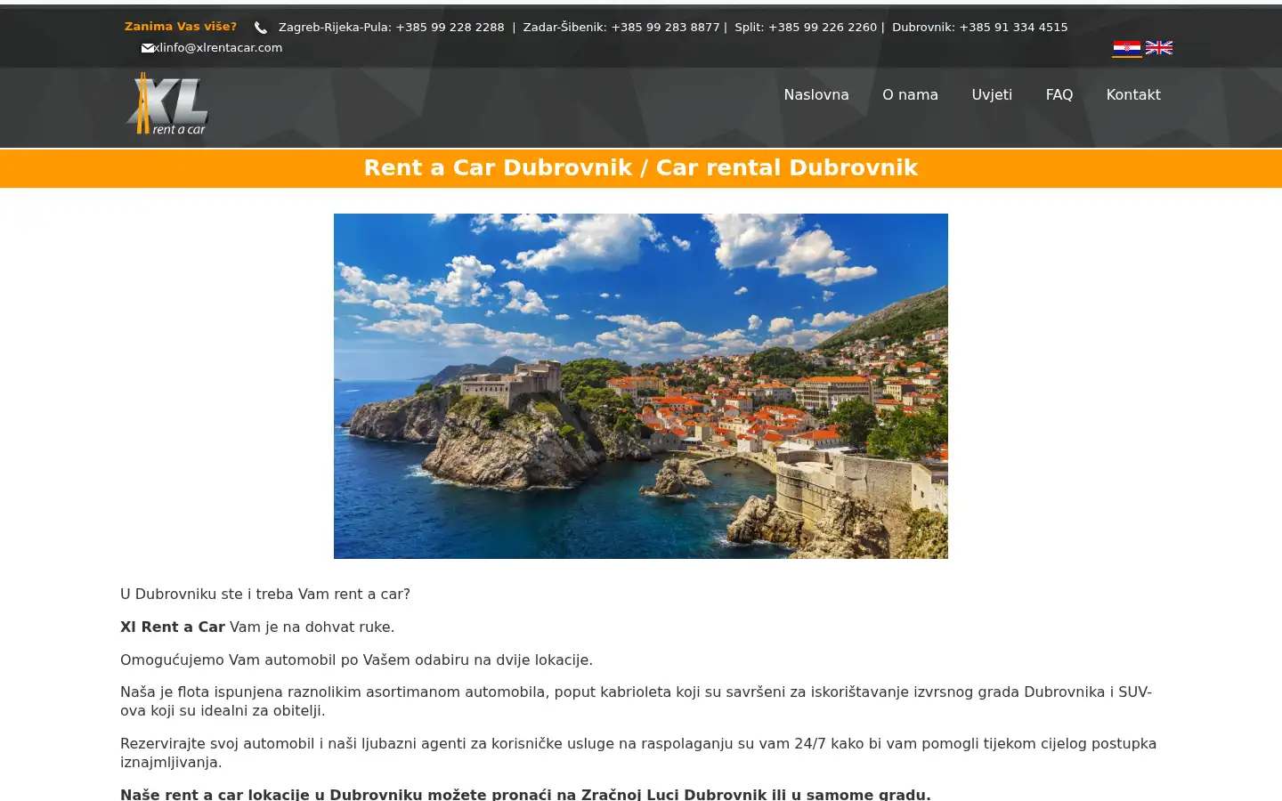 Screenshot of xlrentacar.com