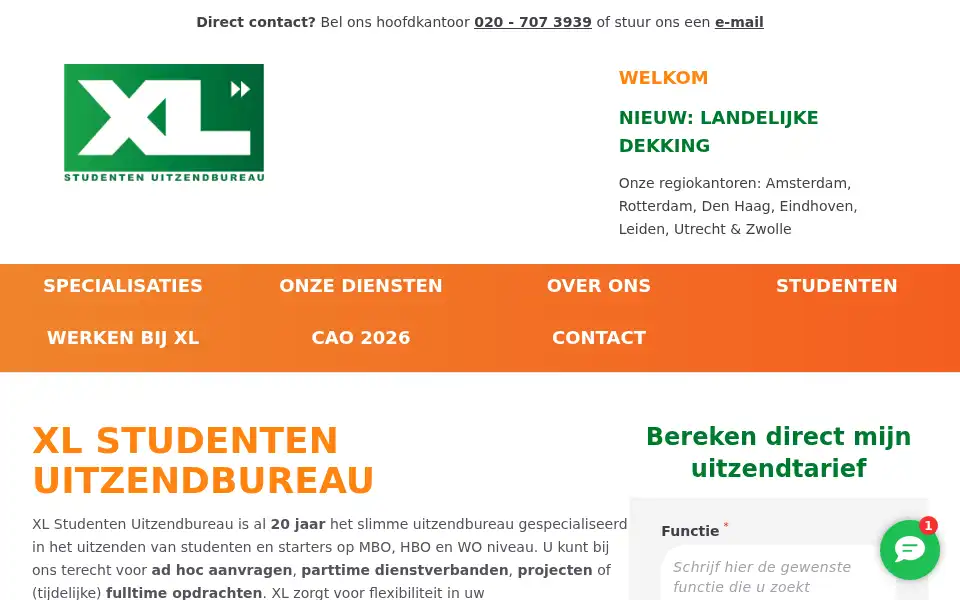 Screenshot of xluitzendbureau.nl