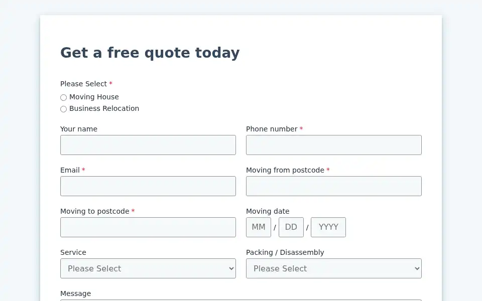 Screenshot of xmovers.co.uk
