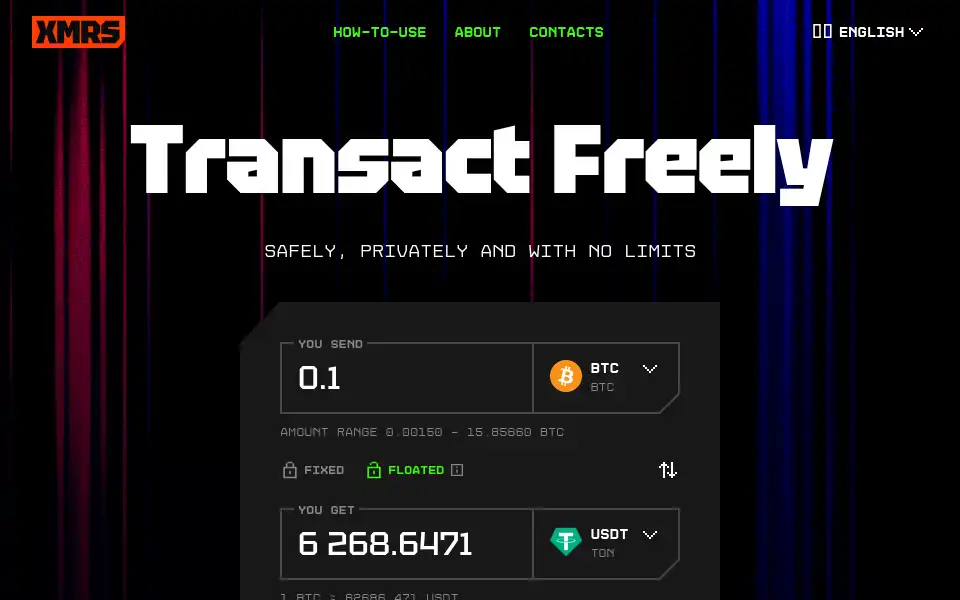 Screenshot of xmrs.io