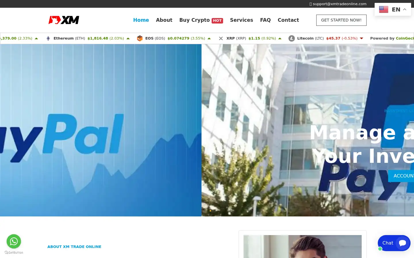Screenshot of xmtradeonline.com