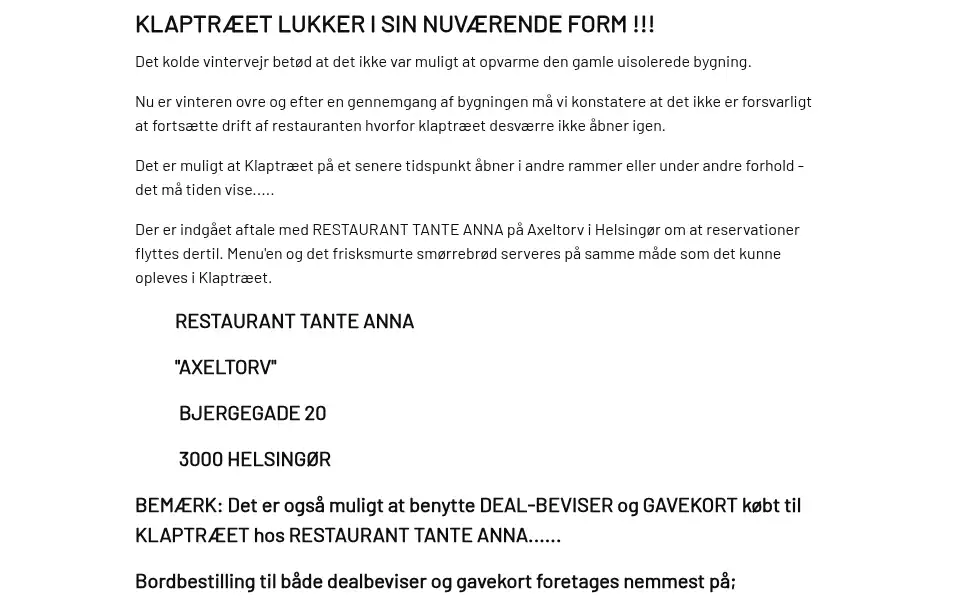 Screenshot of xn--klaptret-o0a.dk