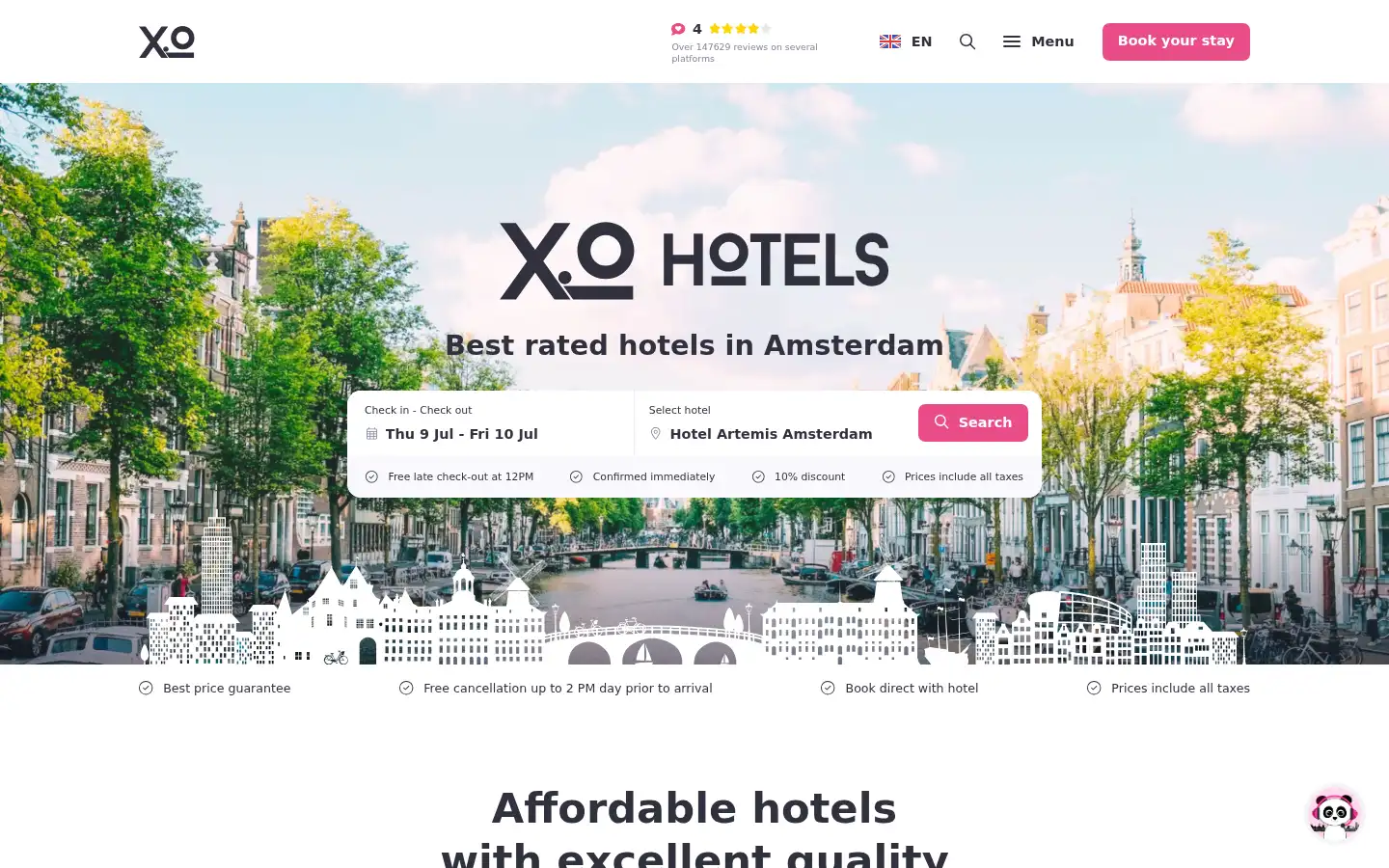 Screenshot of xohotels.com