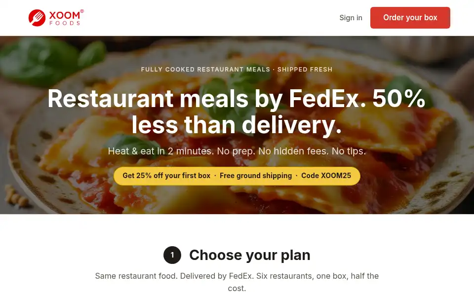 Screenshot of xoomfoods.com
