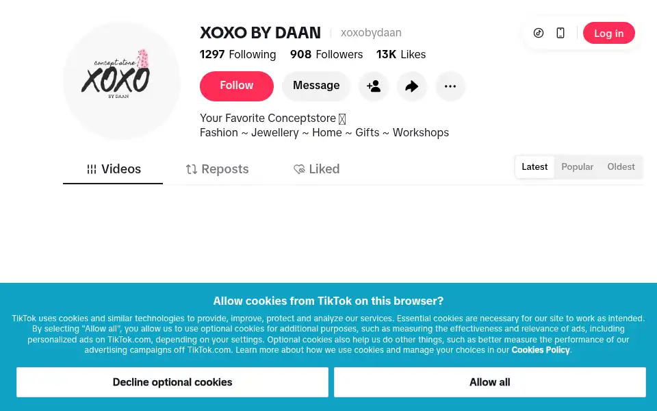 Screenshot of xoxobydaan.nl