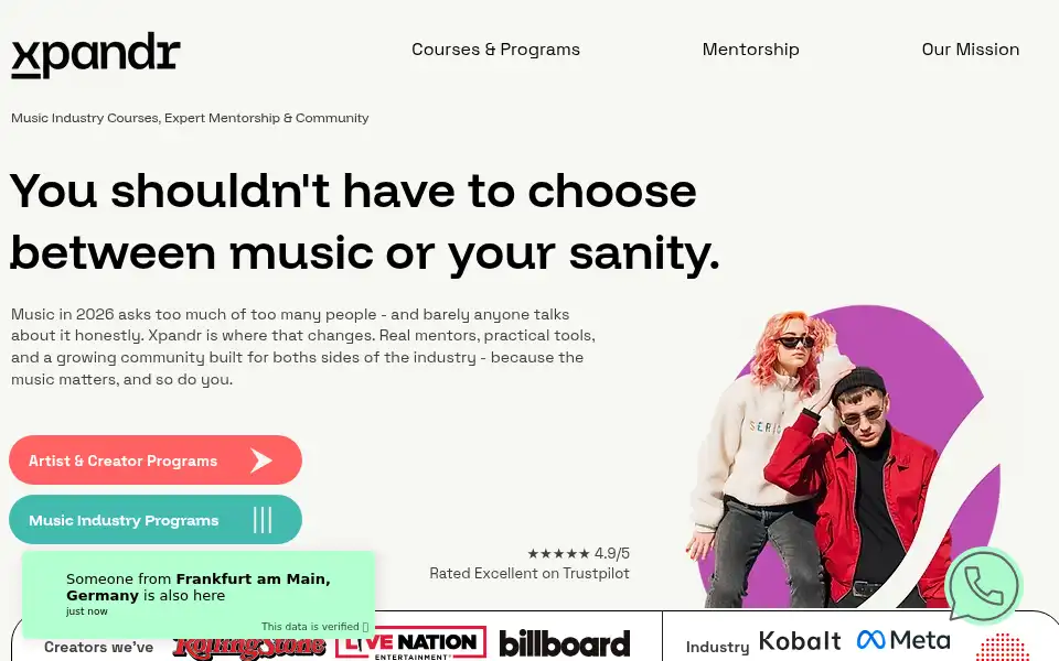 Screenshot of xpandr.co