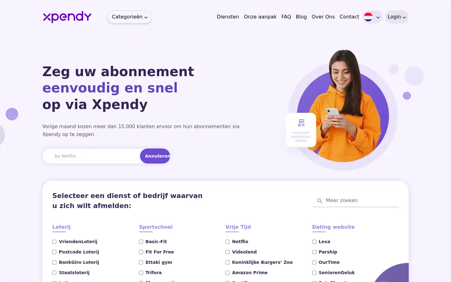 Screenshot of xpendy.nl