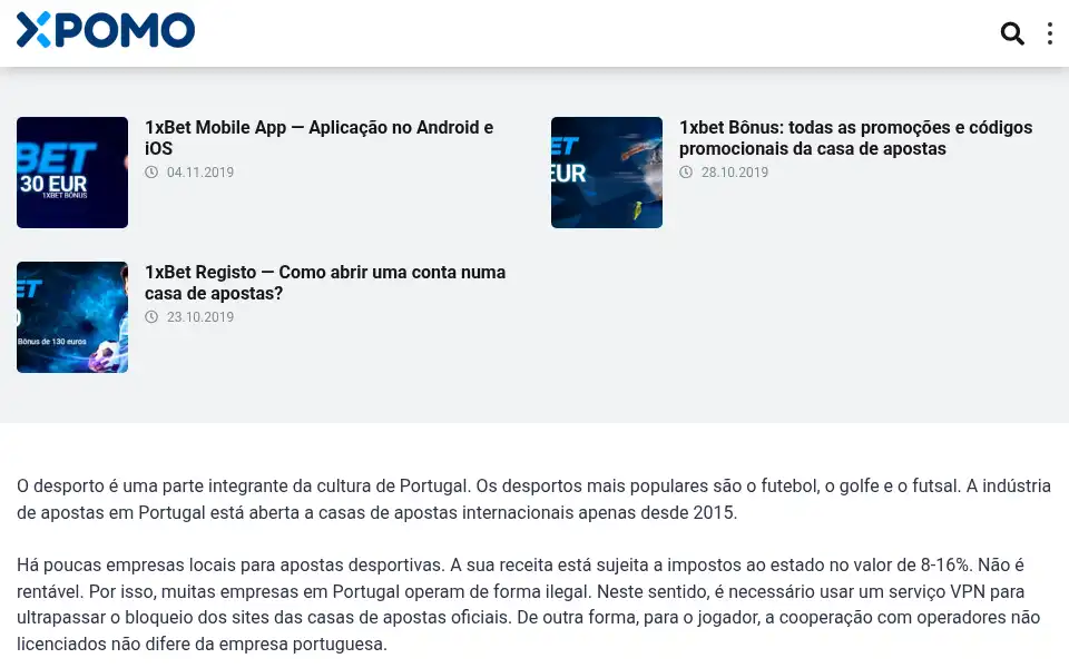 Screenshot of xpomo.com