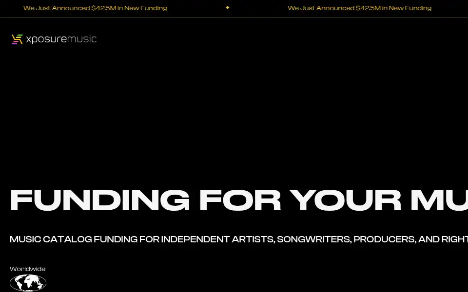 Screenshot of xposuremusic.com