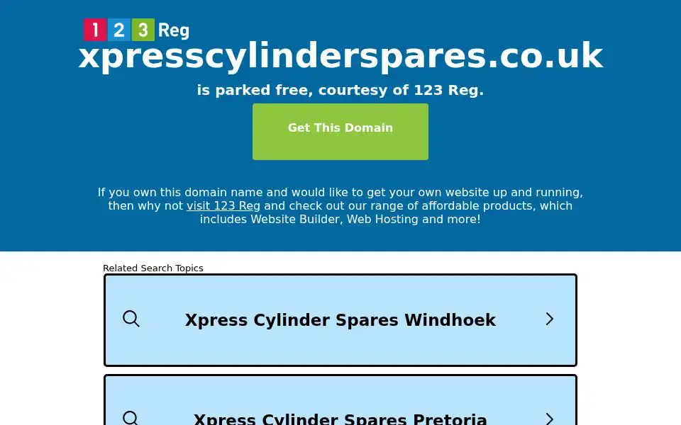 Screenshot of xpresscylinderspares.co.uk