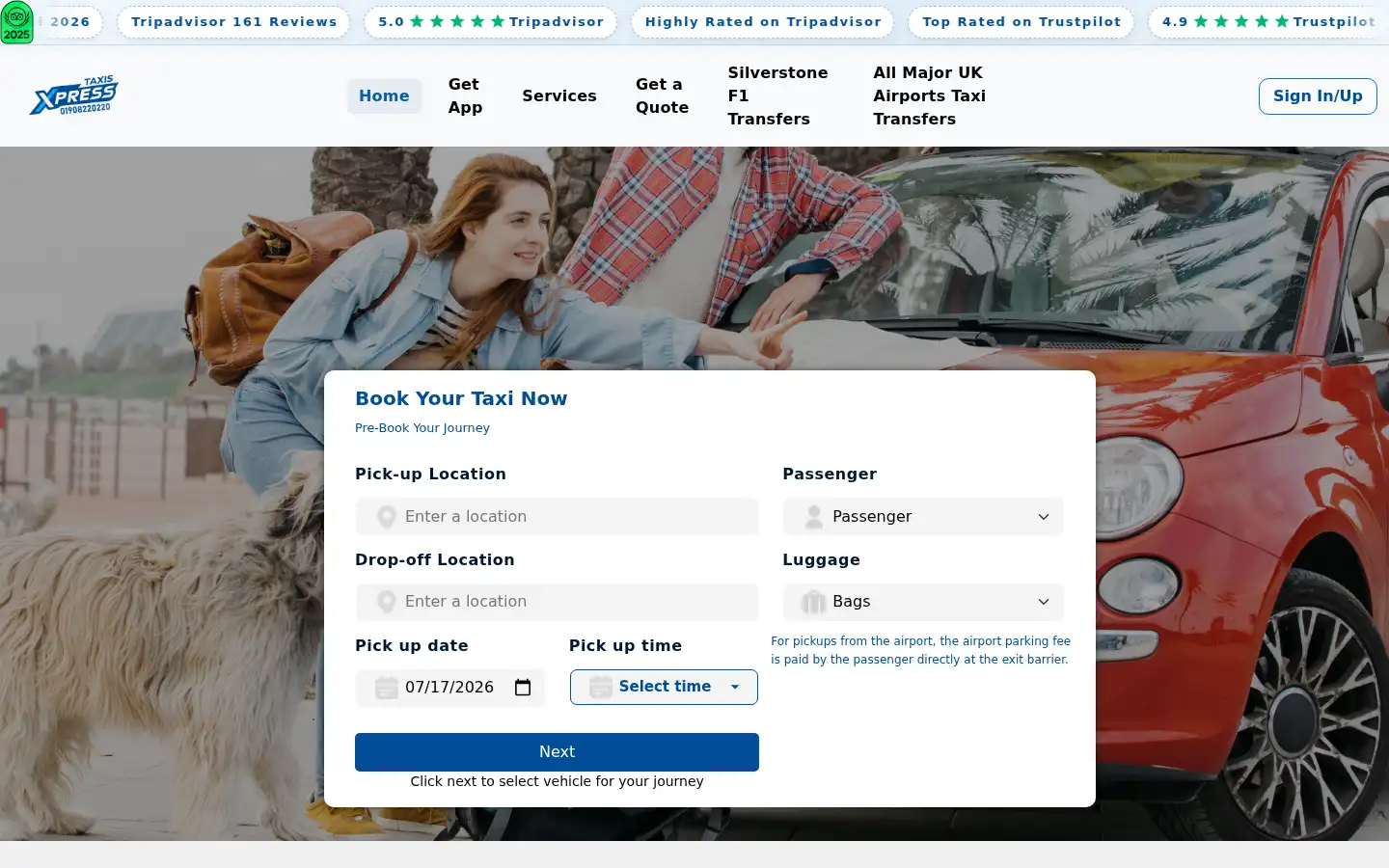 Screenshot of xpresstaxis.co.uk