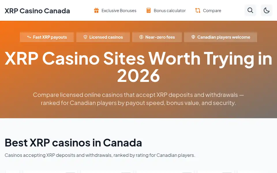 Screenshot of xrp-casino-canada.com