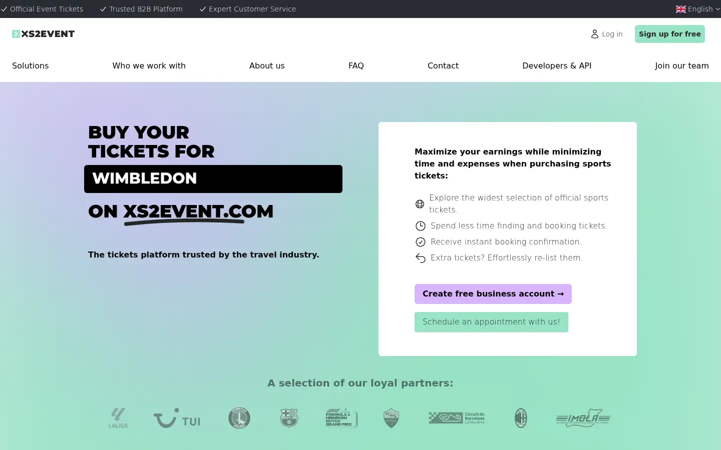 Screenshot of xs2event.com