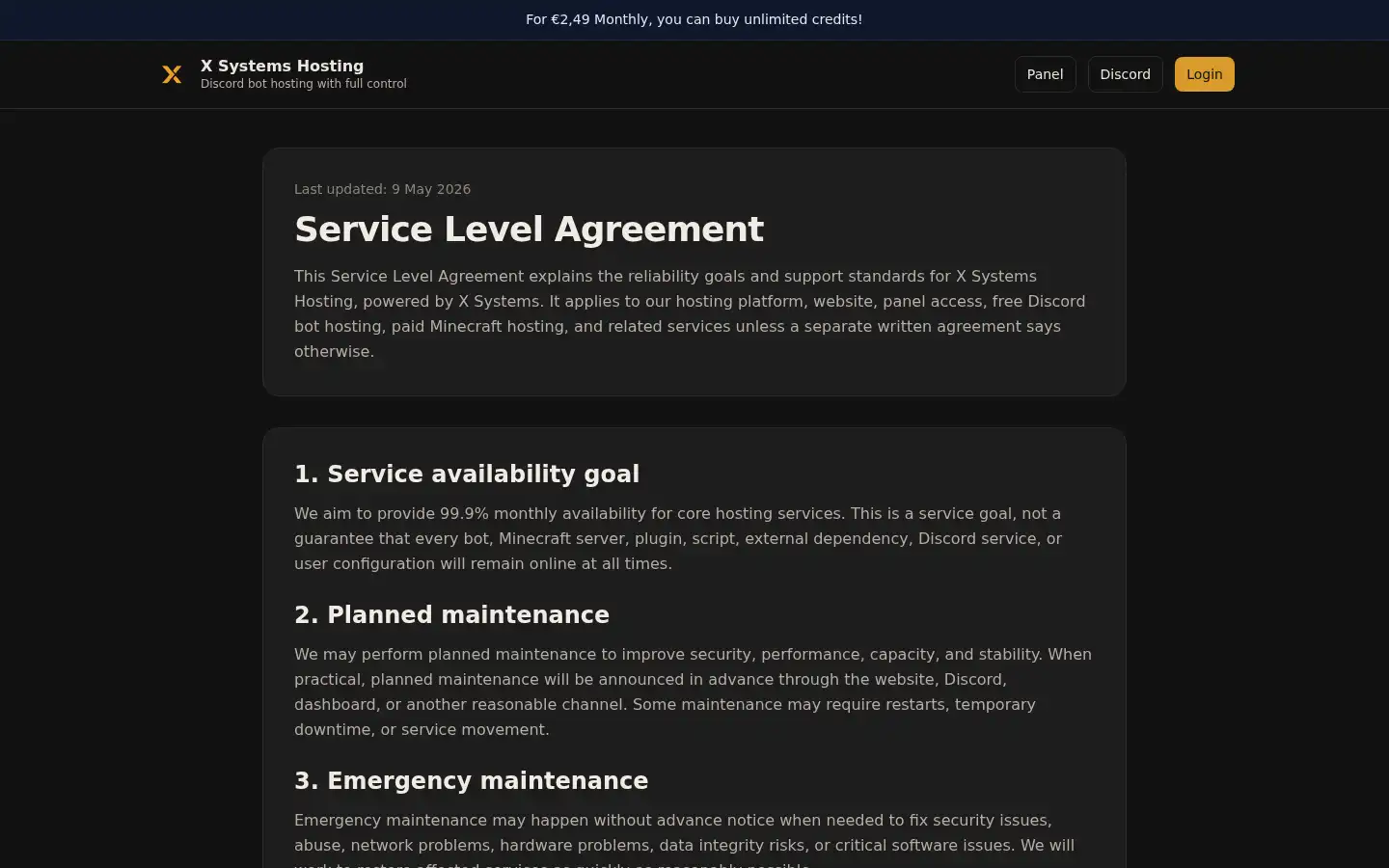 Screenshot of xsystemshosting.com