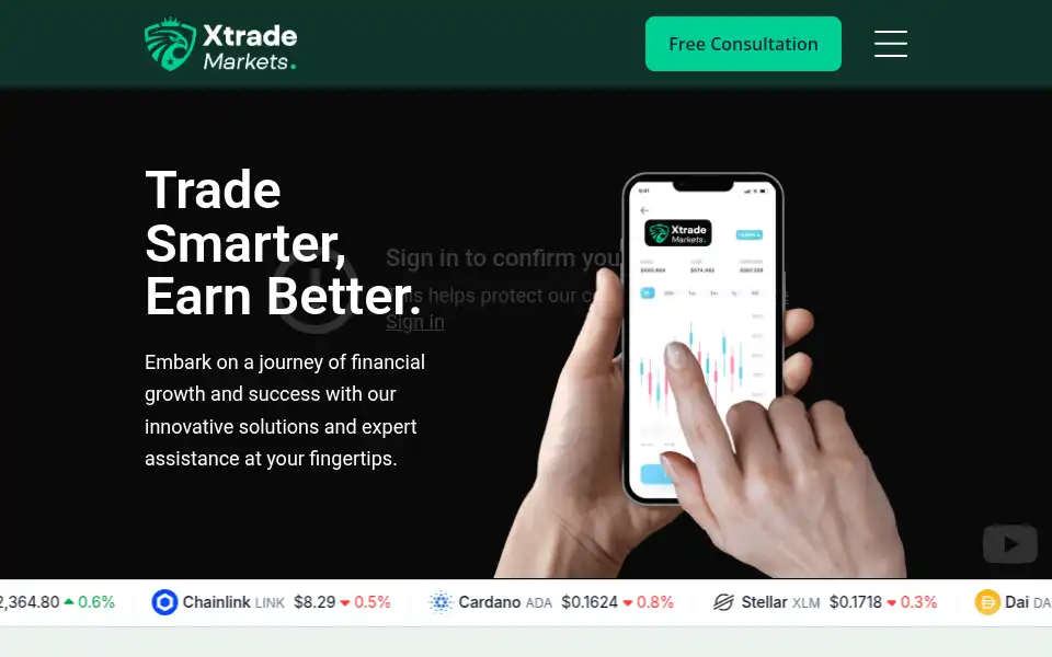 Screenshot of xtrademarkets.com